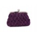Evening Bag - Sophisticated Woven Satin Evening Clutch with Jeweled Ball Clasp - BG-AF12601PL